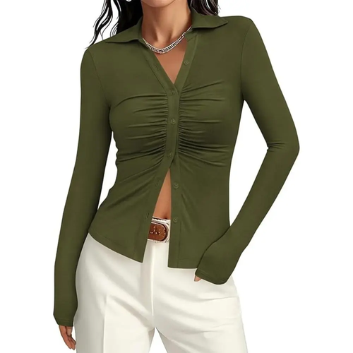 Everyday Ruched Slim Fit Shirt